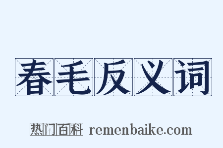 春毛反义词是什么意思的图片